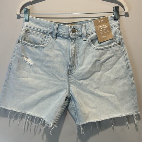 NWT Madewell The '90s Mid-Length Jean Short in Pearlman Wash W26 Denim NQ236 - Picture 2 of 12